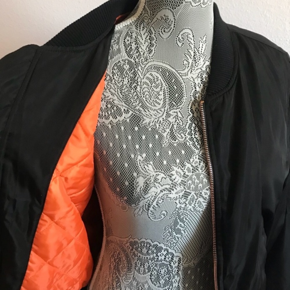 Silky black bomber jacket